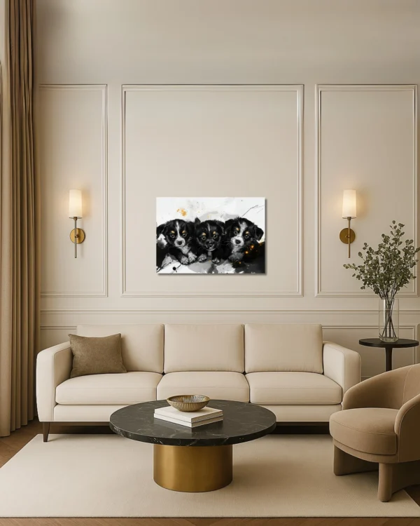 40 x 60 cm (2) Tendresse Canine – Tableau sur Toile