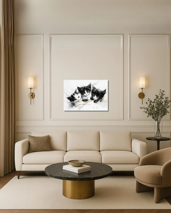 40 x 60 cm (2) Trio de Tendresse – Tableau sur Toile