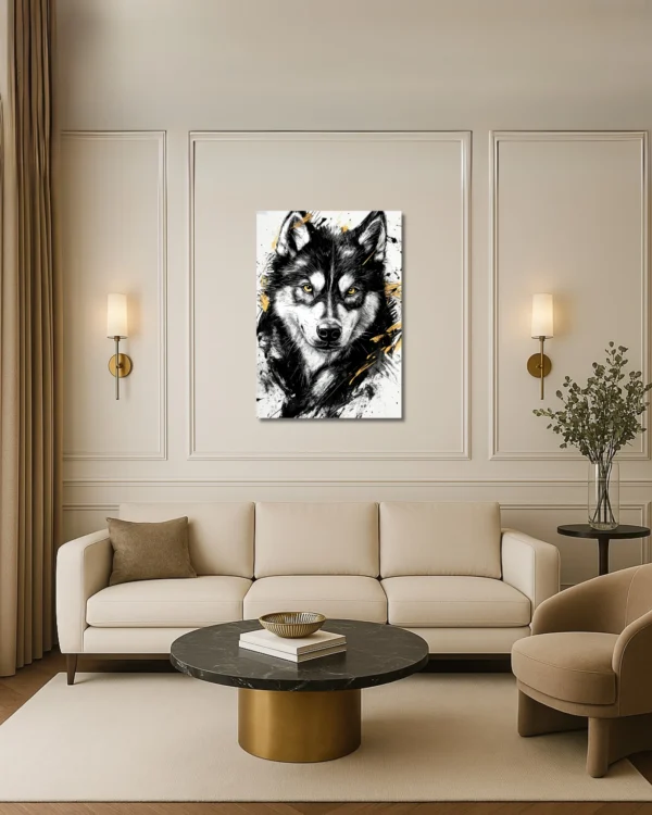 60 x 90 cm Fier Husky – Tableau sur Toile