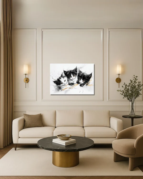 60 x 90 cm (2) Trio de Tendresse – Tableau sur Toile