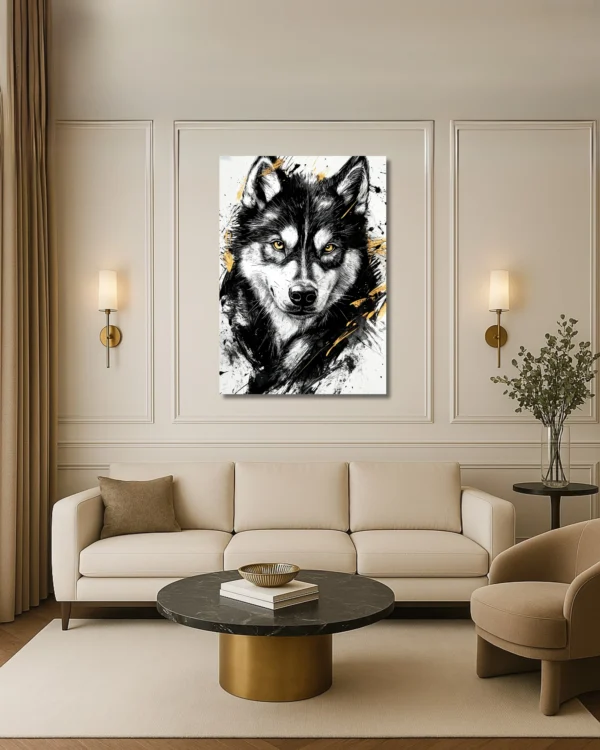 70 x 100 cm Fier Husky – Tableau sur Toile
