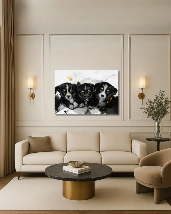 70 x 100 cm (2) Tendresse Canine – Tableau sur Toile
