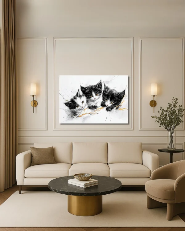 70 x 100 cm (2) Trio de Tendresse – Tableau sur Toile