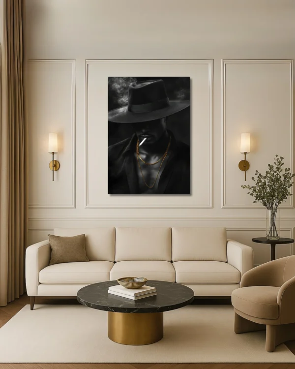 70 x 100 cm Silhouette Mystérieuse – Tableau sur Toile