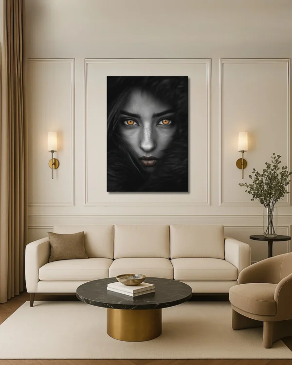 70 x 100 cm Regard Envoûtant – Tableau sur Toile